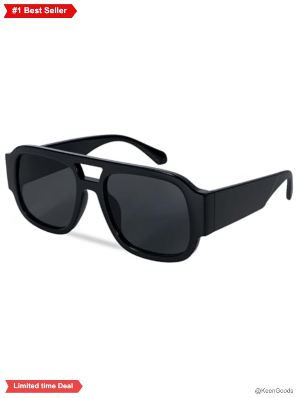Oversized Square Aviator Sunglasses Women Men Retro 70s Chunky UV